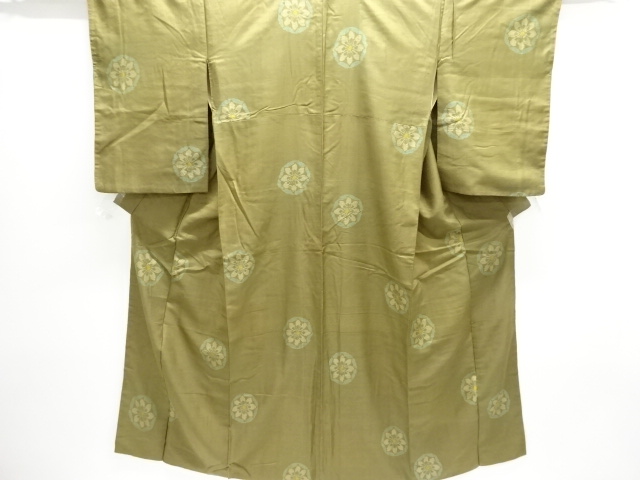 JAPANESE KIMONO / ANTIQUE KIMONO / TAISHO ROMAN STYLE / WOVEN FLOWER CREST